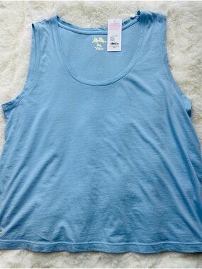 Lilly Pulitzer Blue Sleeveless Cotton Tank Top